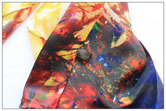 Digital Print Long Silk Scarf
