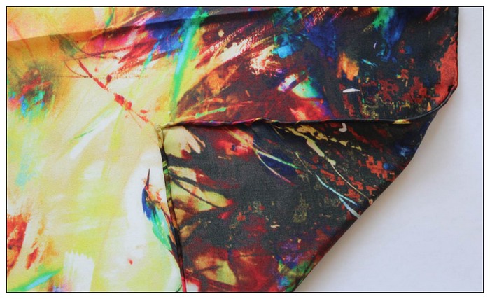 Digital Print Long Silk Scarf