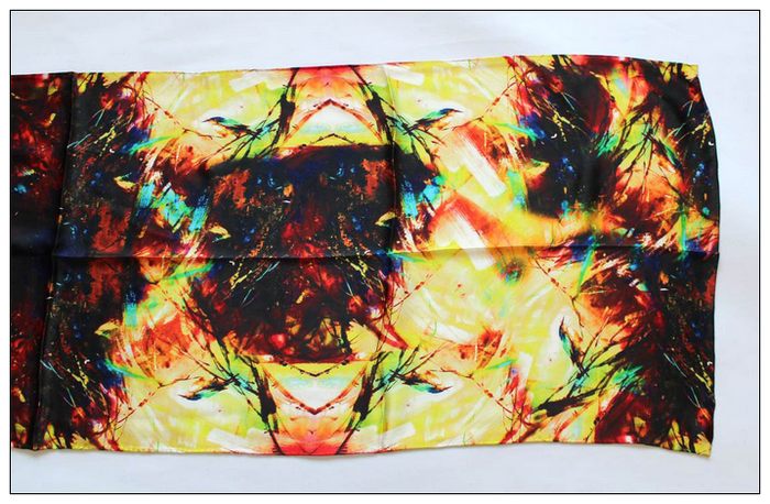 Digital Print Long Silk Scarf