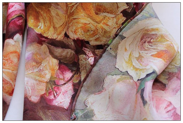 Digital Print Long Silk Scarf