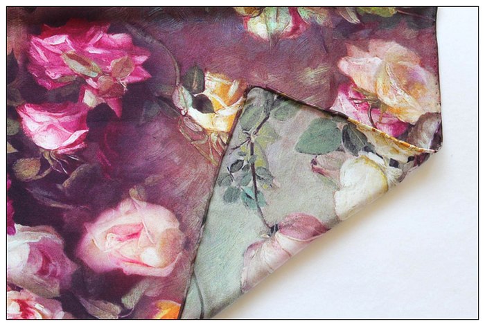 Digital Print Long Silk Scarf