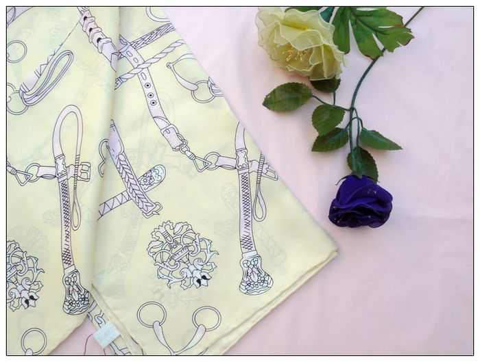 Strap Big Square Silk Twill Scarf 