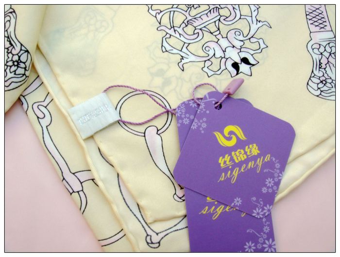 Strap Big Square Silk Twill Scarf 