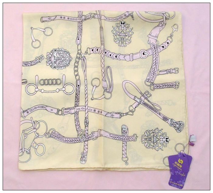 Strap Big Square Silk Twill Scarf 