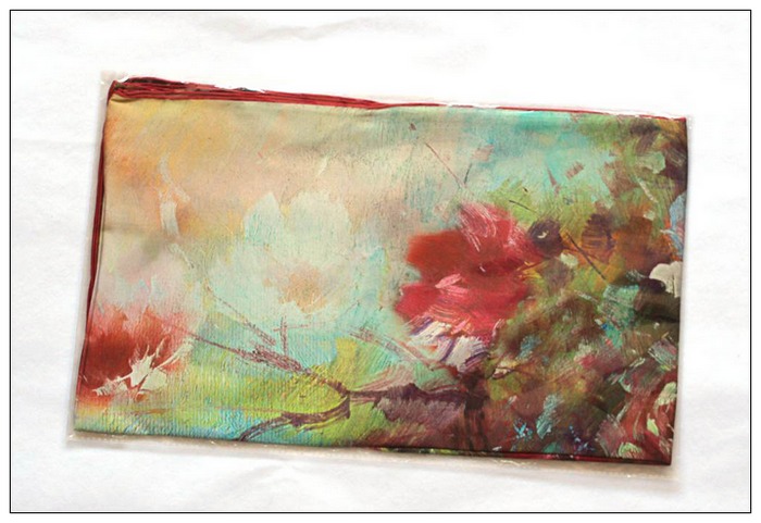 Digital Print Long Silk Scarf 