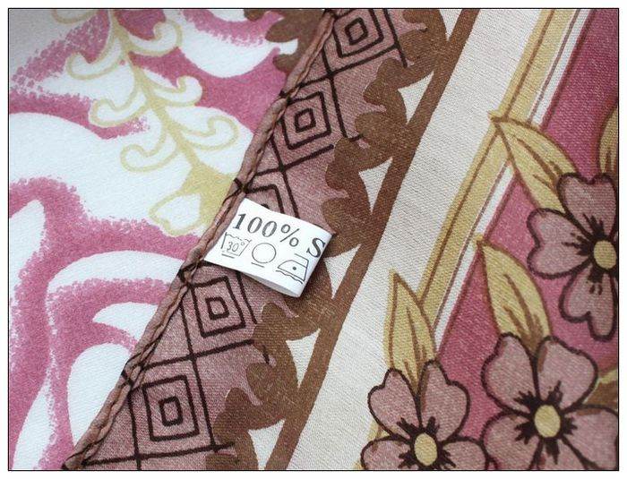 Rose Small Square Silk Scarf