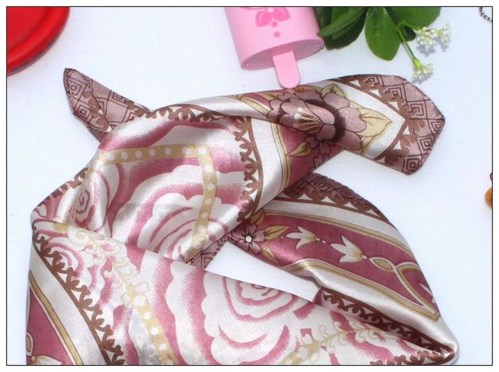 Rose Small Square Silk Scarf