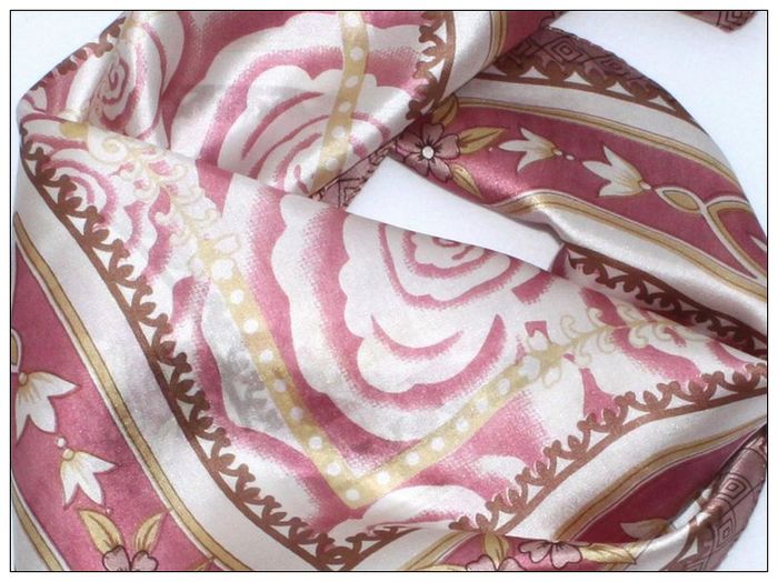 Rose Small Square Silk Scarf