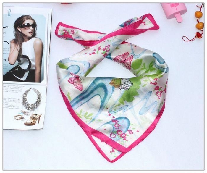 Butterfly Small Square Silk Scarf