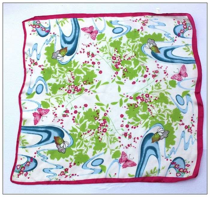 Butterfly Small Square Silk Scarf