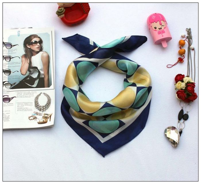 Geometry Small Square Silk Scarf 