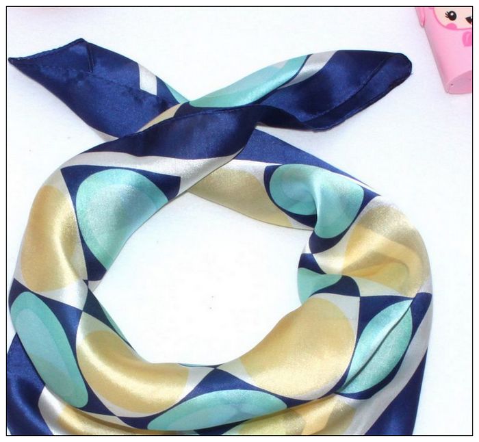 Geometry Small Square Silk Scarf 