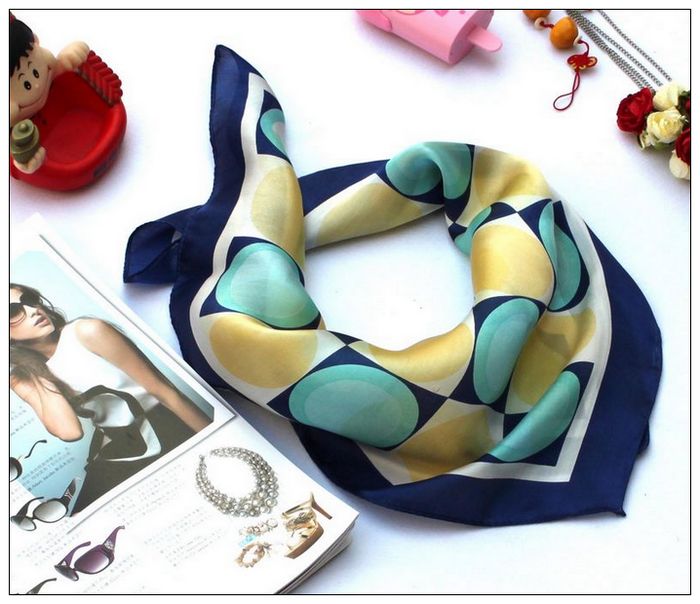 Geometry Small Square Silk Scarf 