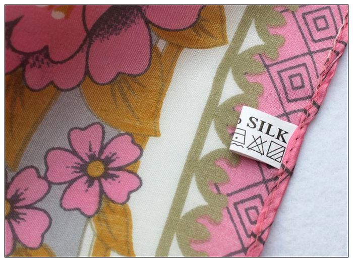 Rose Small Square Silk Scarf