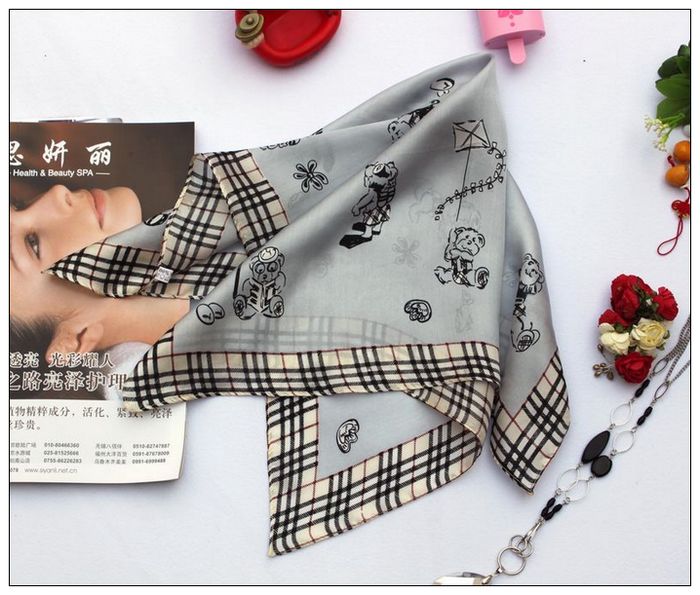 Bears Small Square Silk Scarf