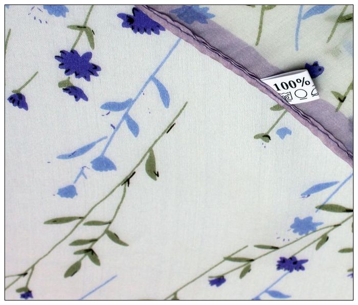 Floral Small Square Silk Scarf