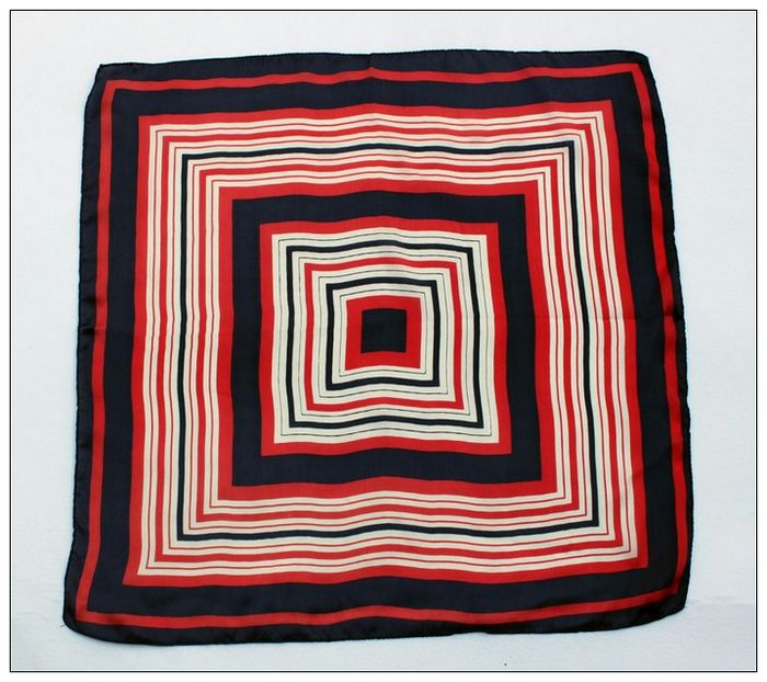 Stripe Small Square Silk Scarf