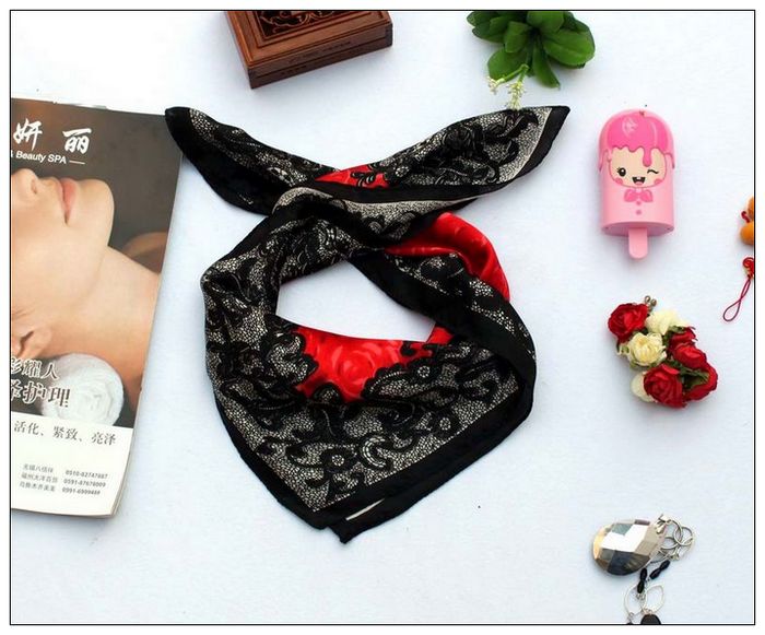 Rose Small Square Silk Scarf