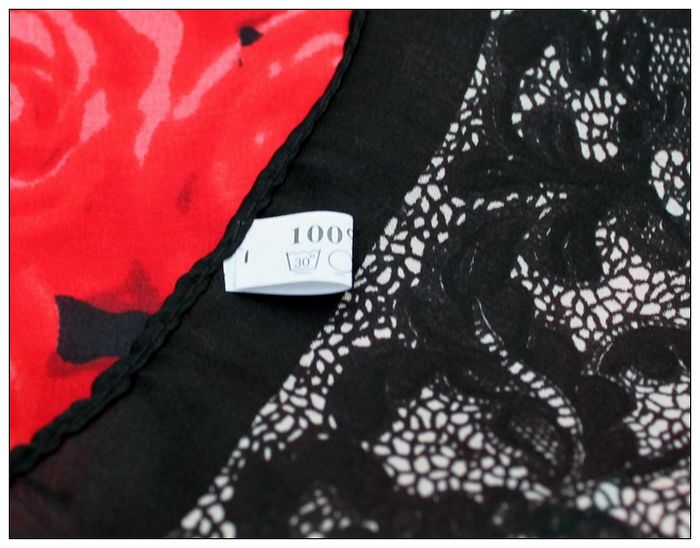 Rose Small Square Silk Scarf