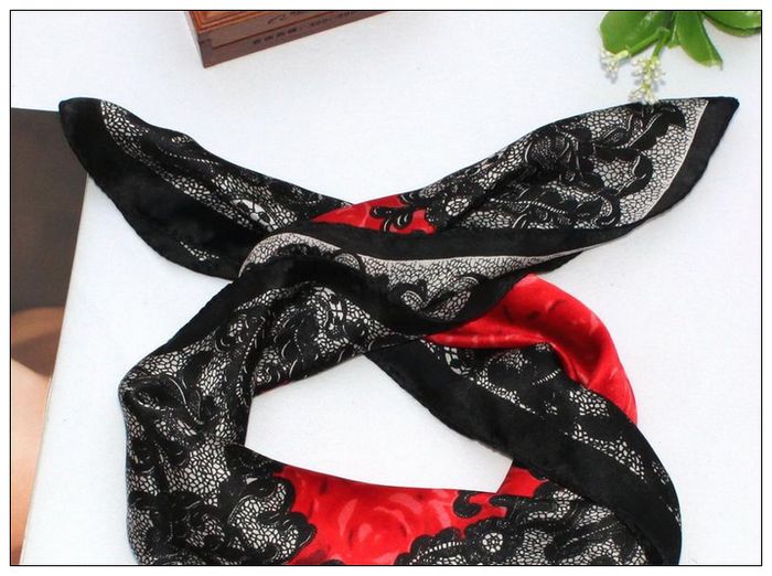 Rose Small Square Silk Scarf