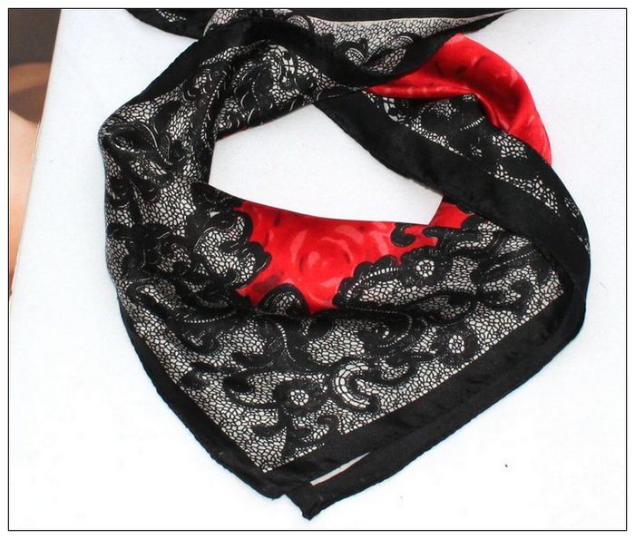 Rose Small Square Silk Scarf