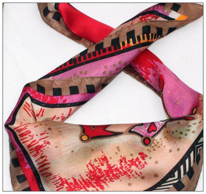 Sun Small Square Silk Scarf