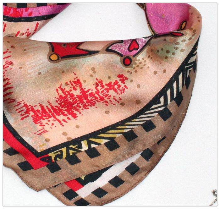 Sun Small Square Silk Scarf