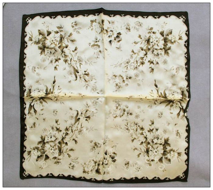 Flower Small Square Silk Scarf 