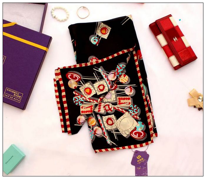 Candy Big Square Silk Twill Scarf