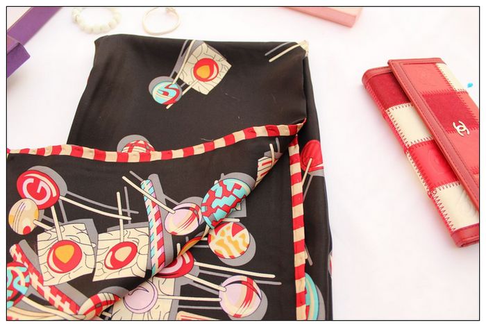 Candy Big Square Silk Twill Scarf
