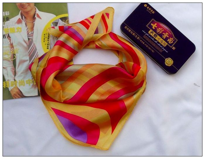 Geometry Small Square Silk Scarf 