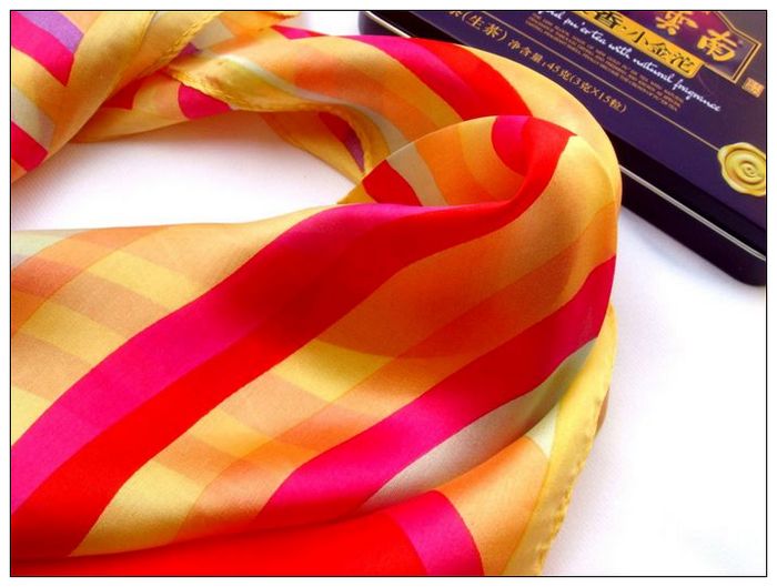 Geometry Small Square Silk Scarf 