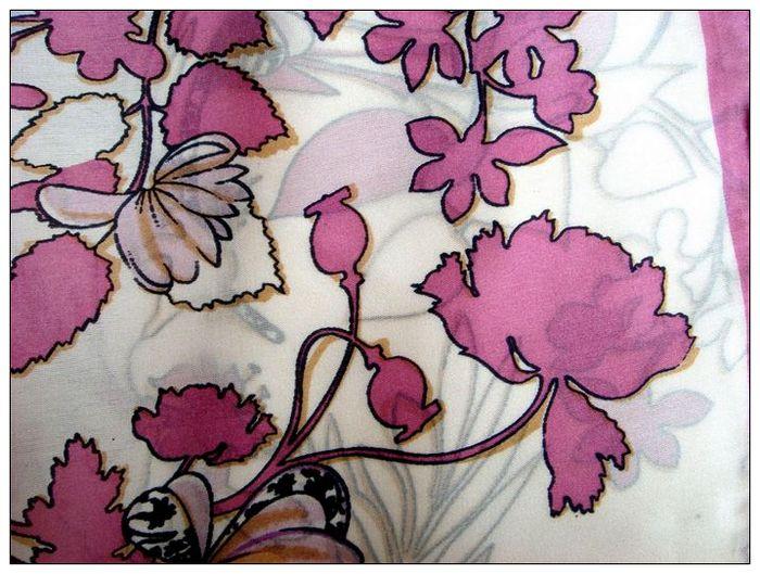 Flower Small Square Silk Scarf 