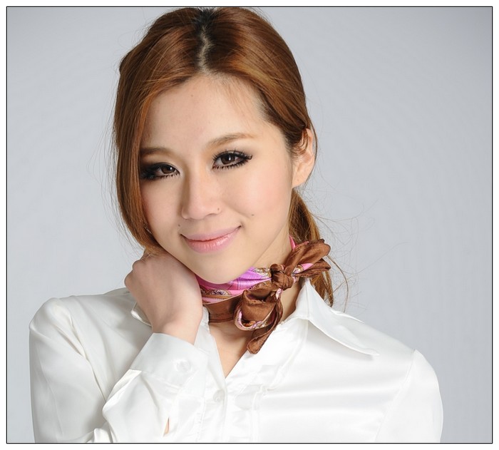 Stripe Small Square Silk Scarf