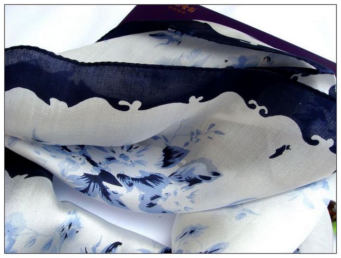 Flower Small Square Silk Scarf