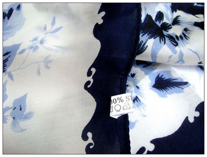 Flower Small Square Silk Scarf