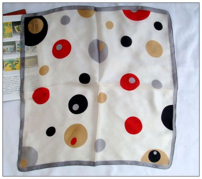 Dots Small Square Silk Scarf 