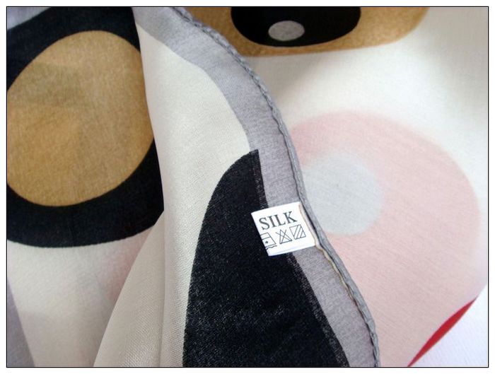 Dots Small Square Silk Scarf 