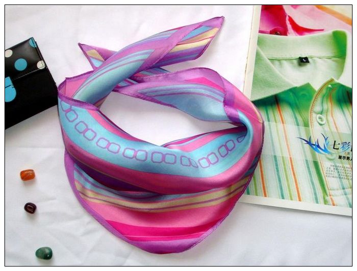 Stripes Small Square Silk Scarf Stripes Small Square Silk Scarf