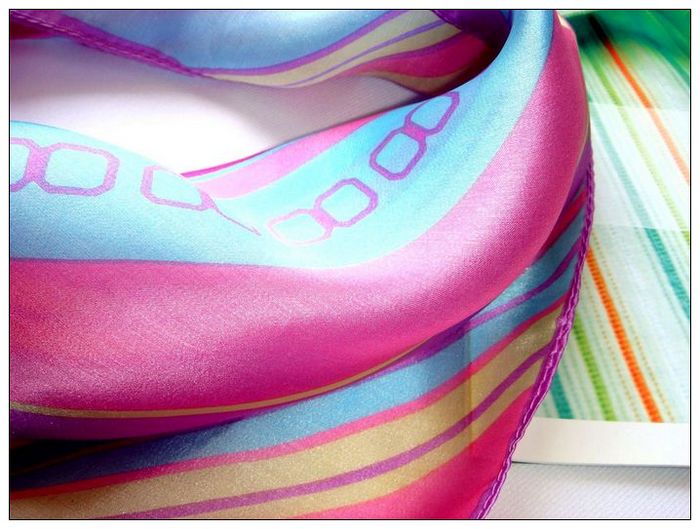 Stripes Small Square Silk Scarf Stripes Small Square Silk Scarf