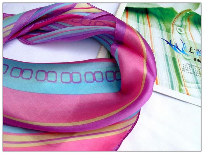 Stripes Small Square Silk Scarf Stripes Small Square Silk Scarf