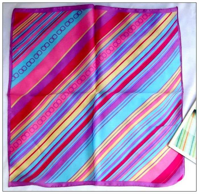 Stripes Small Square Silk Scarf Stripes Small Square Silk Scarf