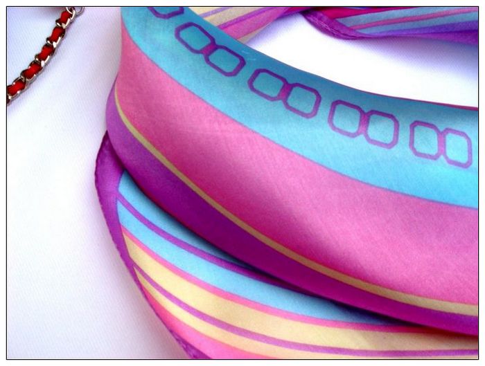 Stripes Small Square Silk Scarf Stripes Small Square Silk Scarf