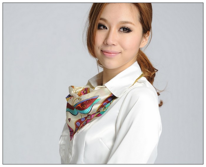 Bohemia Print Small Square Silk Scarf