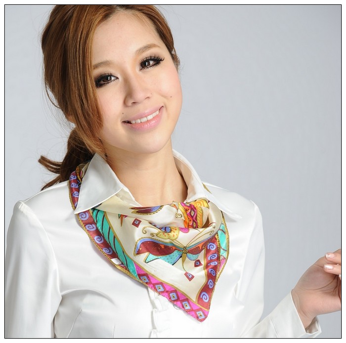 Bohemia Print Small Square Silk Scarf