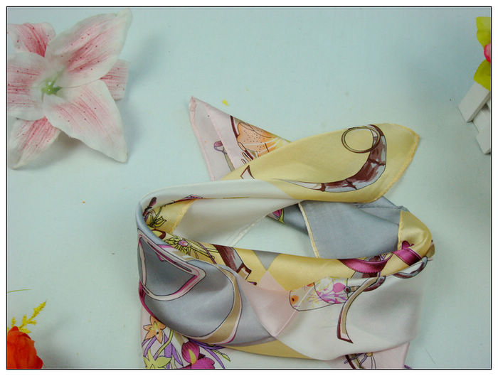 Romantic Small Square Silk Scarf