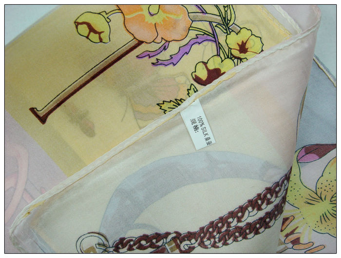 Romantic Small Square Silk Scarf