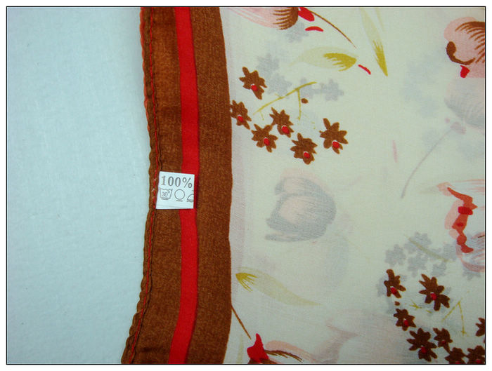 Flower Small Square Silk Scarf