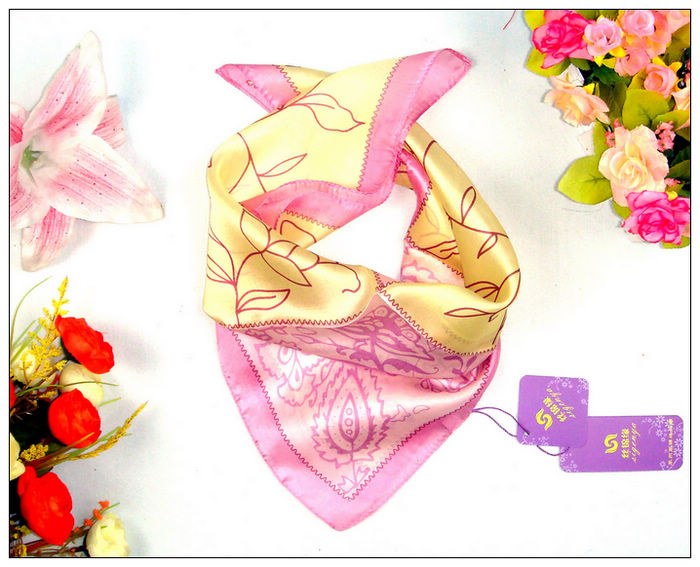 Romantic Small Square Silk Scarf