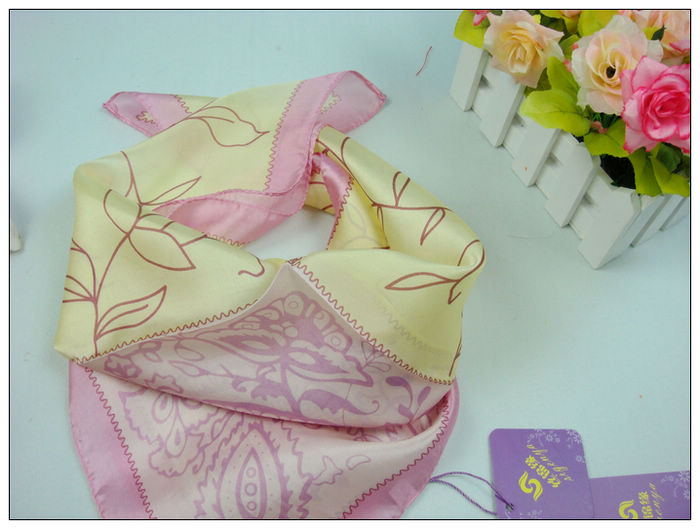 Romantic Small Square Silk Scarf